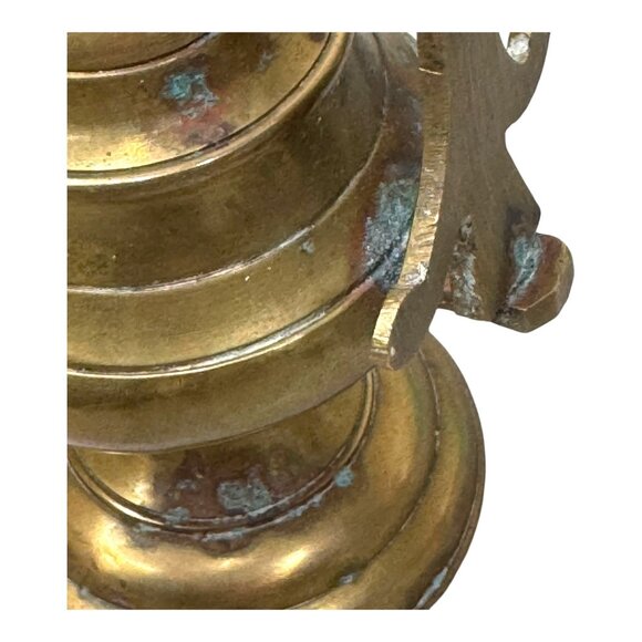 Vintage Brass Betty Oil Lamp Hanging Antique Collectible Miners Nautical Ship 6" - Picture 4 of 10